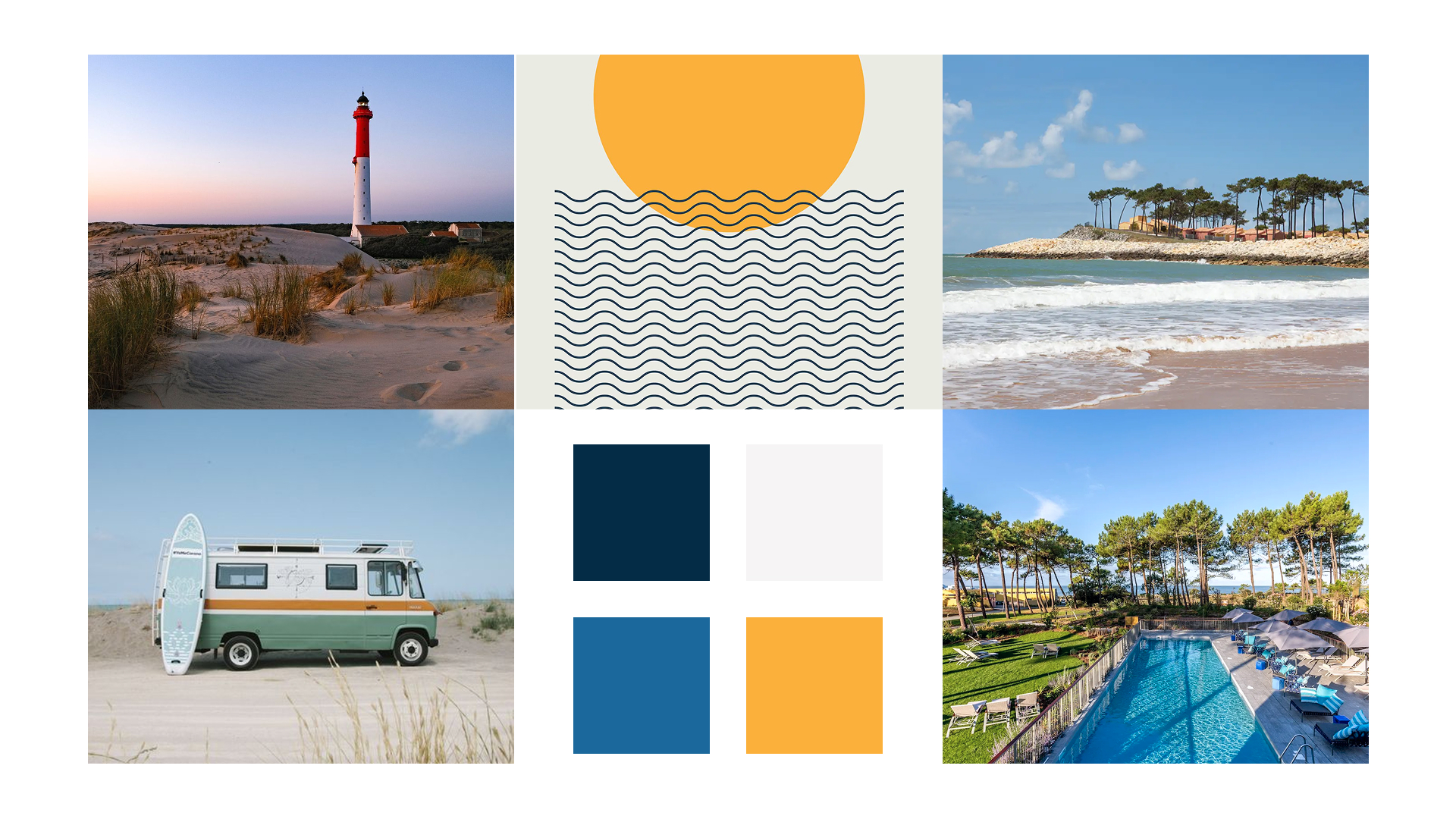 Moodboard — direction artistique inspirée du littoral atlantique